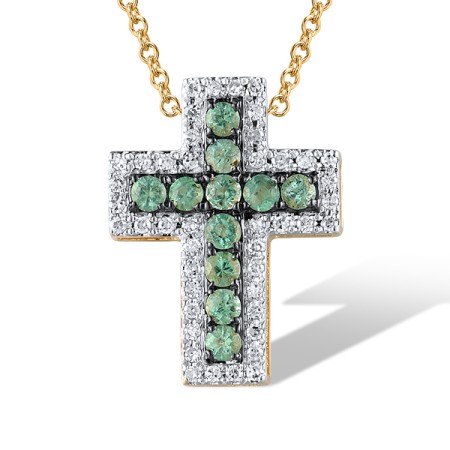 14KYWB Pendant Diamond,Emerald (P306537EMR14KYWB)