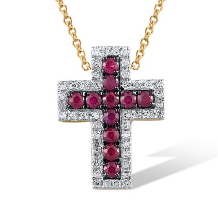 14KYWB Pendant Diamond,Ruby (P306537RUY14KYWB)