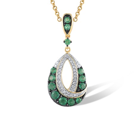 14KYWB Pendant Diamond,Emerald (P306545EMR14KYWB)