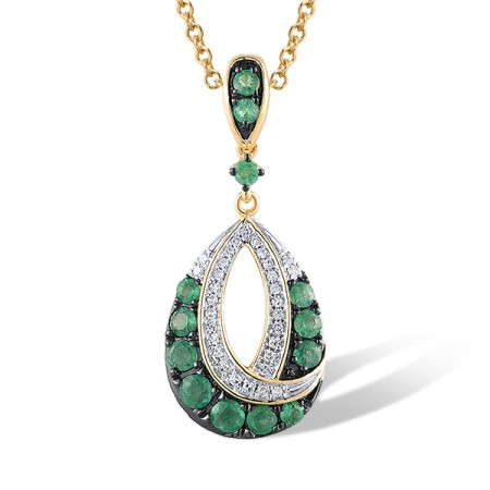 14KYWB Pendant Diamond,Emerald (P306545EMR14KYWB)