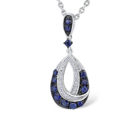14KWB Pendant Blue Sapphire,Diamond (P306545SAP14KWB)