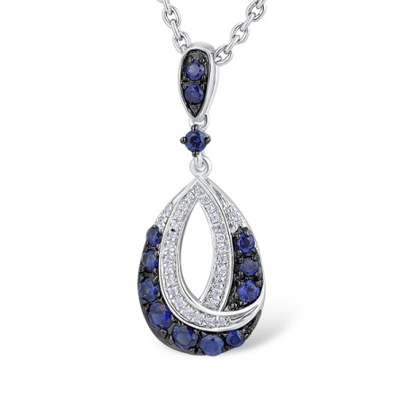 14KWB Pendant Blue Sapphire,Diamond (P306545SAP14KWB)