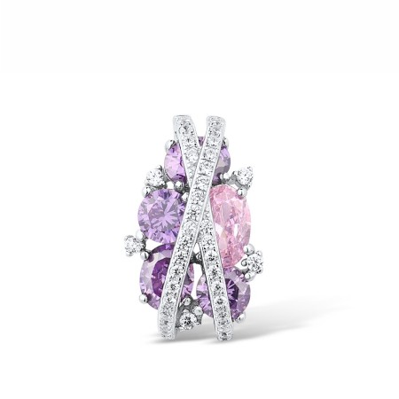 Sterling Silver Pendant Amethyst Cubic Zirconia,Pink Cubic Zirconia,White Cubic Zirconia (P306872APIZSL925)