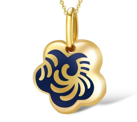 Sterling Silver w/ Yellow Plating Pendant Enamel (P307637ENA1SY925)