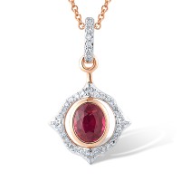 14KRW Pendant Ruby,Diamond (P308071RUY14KRW)