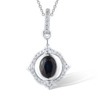 14KW Pendant Diamond,Blue Sapphire (P308071SAP14KW)