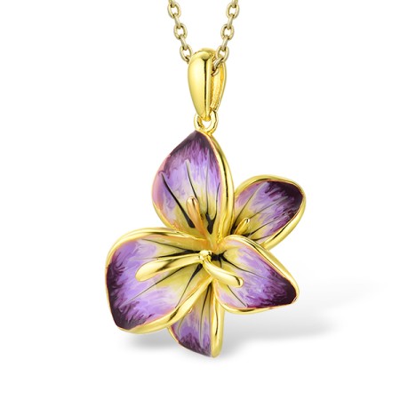 Sterling Silver w/ Yellow Plating Pendant Enamel (P308088ENA1SY925)