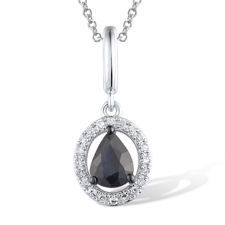 14KWB Pendant Blue Sapphire,Diamond (P308139SAP14KWB)