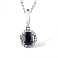 14KW Pendant Blue Sapphire,Diamond without chain (P308494ASAP14KW)