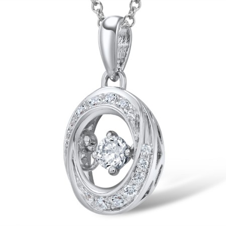 Sterling Silver Pendant White Cubic Zirconia (P308507WCZSL925)