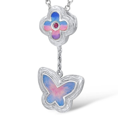 Sterling Silver Pendant Created Ruby,Enamel (P308933ENASL925)