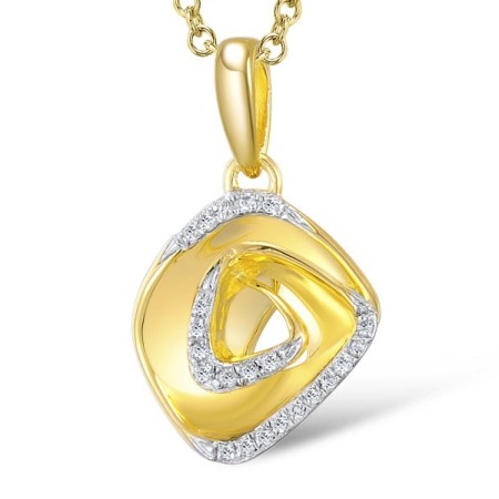 Sterling Silver w/ Yellow Plating Pendant White Cubic Zirconia (P309313WCZSY925)