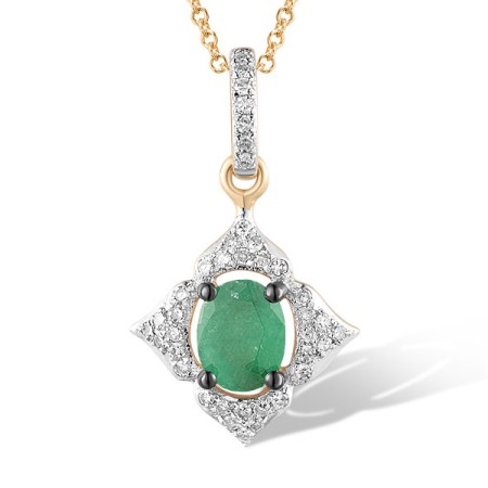 14KYWB Pendant Diamond,Emerald (P309371EMR14KYWB)