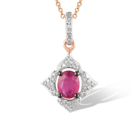 14KRWB Pendant Diamond,Ruby (P309371RUY14KRWB)