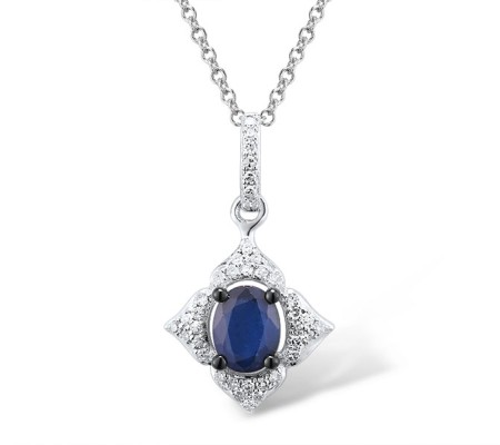 14KWB Pendant Diamond,Blue Sapphire (P309371SAP14KWB)