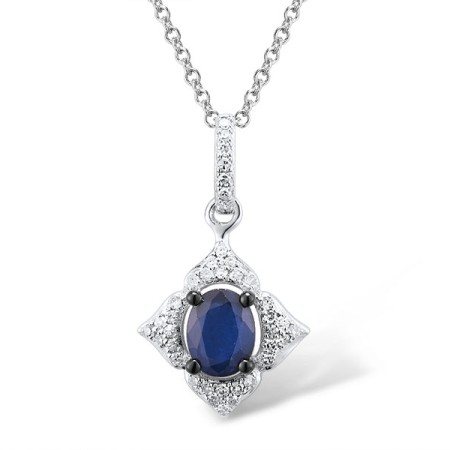14KWB Pendant Diamond,Blue Sapphire (P309371SAP14KWB)