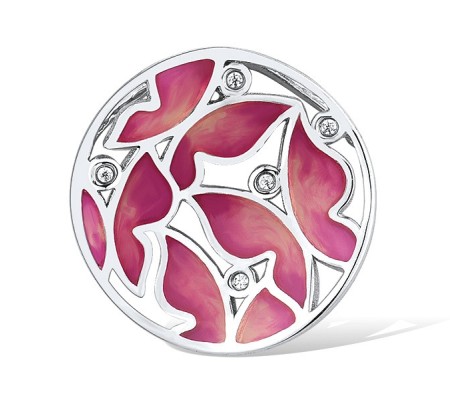 Sterling Silver Pendant Enamel,White Cubic Zirconia (P309602ENASL925)