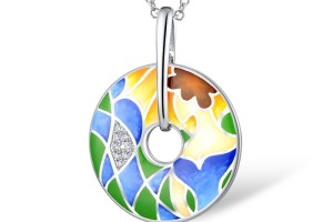 Sterling Silver Enamel Pendant(P309871ENASL925)