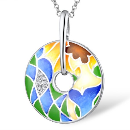 Sterling Silver Enamel Pendant(P309871ENASL925)