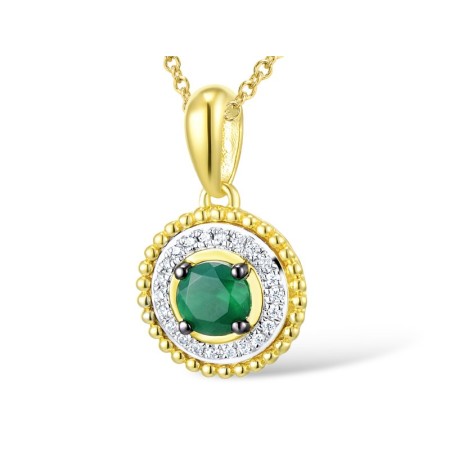 14KYWB Pendant Diamond,Emerald (P310130EMR14KYWB)