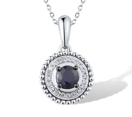 14KWB Pendant Blue Sapphire,Diamond (P310130SAP14KWB)