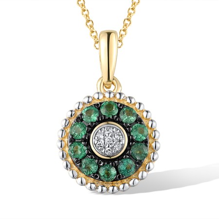 14KYWB Pendant Diamond,Emerald (P310132EMR14KYWB)