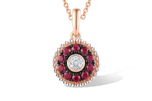 14KRWB Pendant Diamond,Ruby (P310132RUY14KRWB)