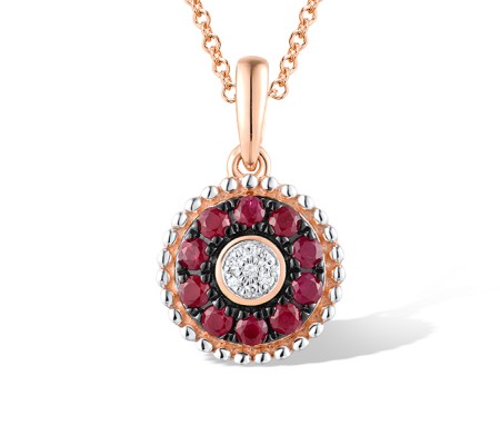 14KRWB Pendant Diamond,Ruby (P310132RUY14KRWB)