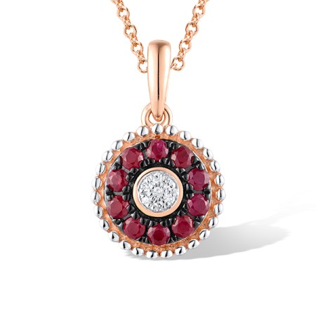 14KRWB Pendant Diamond,Ruby (P310132RUY14KRWB)