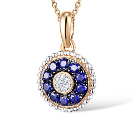 14KRWB Pendant Blue Sapphire,Diamond (P310132SAP14KRWB)