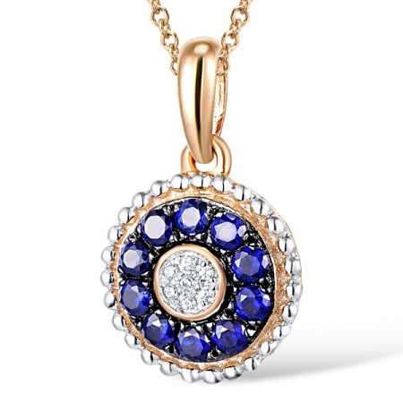 14KRWB Pendant Blue Sapphire,Diamond (P310132SAP14KRWB)