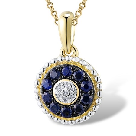 14KYWB Pendant Blue Sapphire,Diamond (P310132SAP14KYWB)