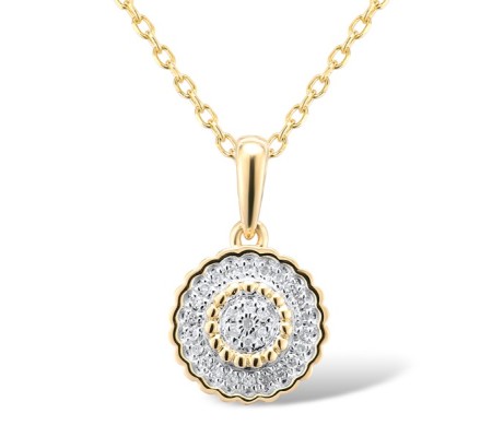 14KYW Pendant Diamond without chain (P310136DIA14KYW)