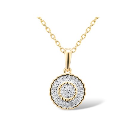 14KYW Pendant Diamond without chain (P310136DIA14KYW)