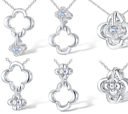 Sterling Silver Pendant Blue Spinel,White Cubic Zirconia (P310238BLZSL925)