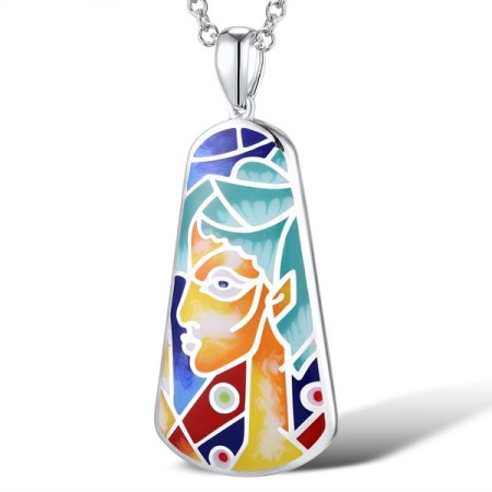Sterling Silver Enamel Pendant(P310451ENASL925)