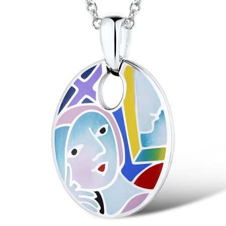 Sterling Silver Enamel Pendant(P310454ENASL925)