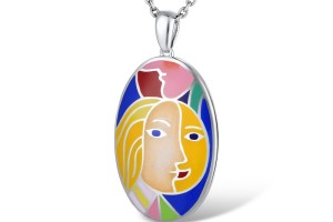 Sterling Silver Enamel Pendant(P310455ENASL925)