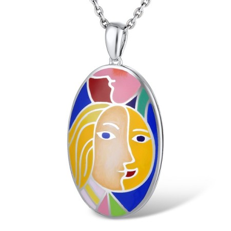 Sterling Silver Enamel Pendant(P310455ENASL925)