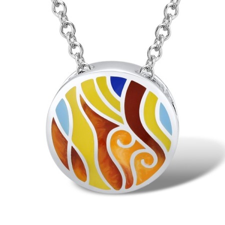 Sterling Silver Pendant Enamel (P310828ENASL925)