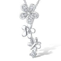 Sterling Silver w/ IONIC YELLOW PLATING Pendant White Cubic Zirconia (P310836WCZSP925)