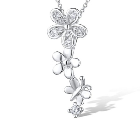 Sterling Silver w/ IONIC YELLOW PLATING Pendant White Cubic Zirconia (P310836WCZSP925)