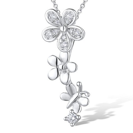 Sterling Silver w/ IONIC YELLOW PLATING Pendant White Cubic Zirconia (P310836WCZSP925)