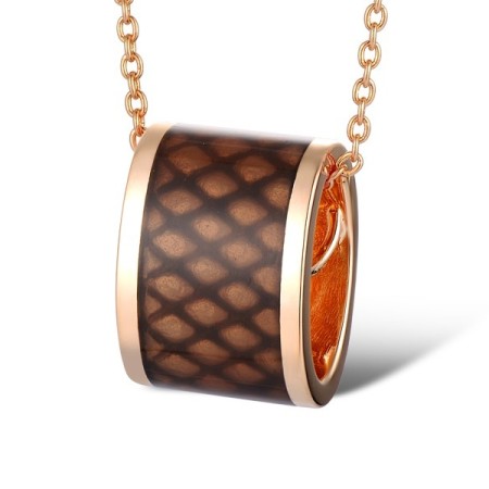 Sterling Silver w/ Rose Plating Pendant Enamel (P311876ENASR925)