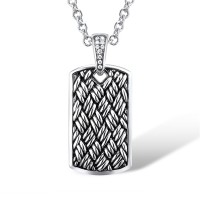 Sterling Silver w/ Black Plating Pendant White Cubic Zirconia (P312258WCZSK1925)