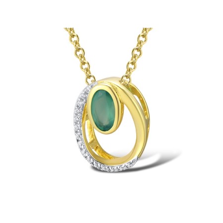 14KYW Pendant Emerald,Diamond (P312358EMR14KYW)