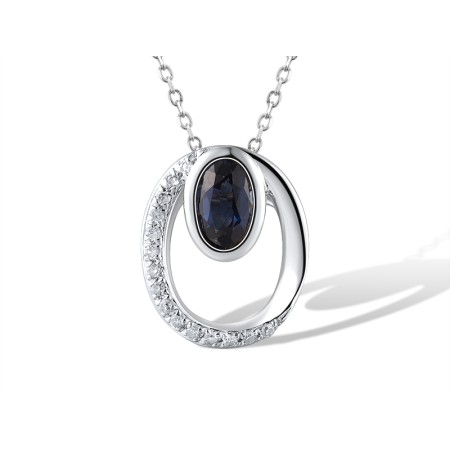 14KW Pendant Blue Sapphire,Diamond (P312358SAP14KW)