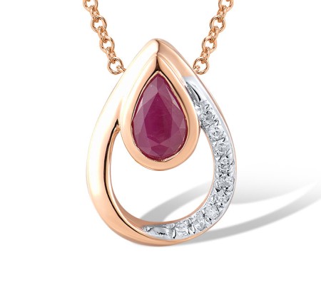 14KRW Pendant Diamond,Ruby without chain (P312359RUY14KRW)