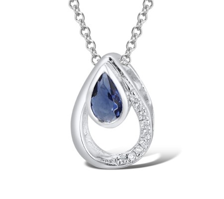14KW Pendant Blue Sapphire,Diamond (P312359SAP14KW)