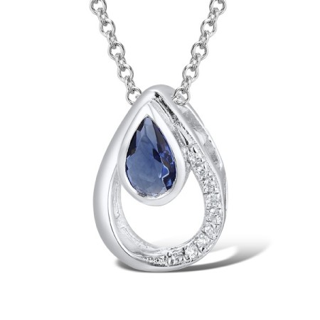 14KW Pendant Blue Sapphire,Diamond (P312359SAP14KW)